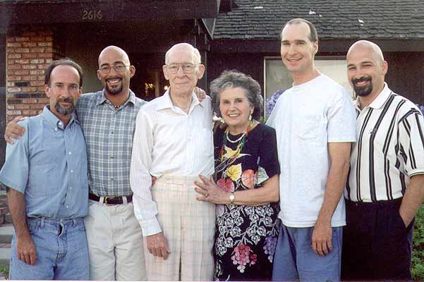 Eleanor with Husband and Sons at 80 years old