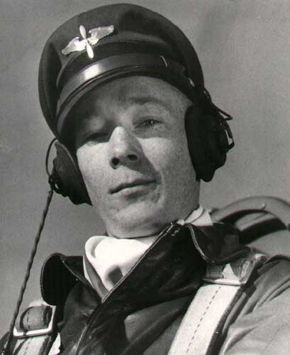 Cadet Vandruff in Flight Training, Looking Down from a PT19 Cockpit